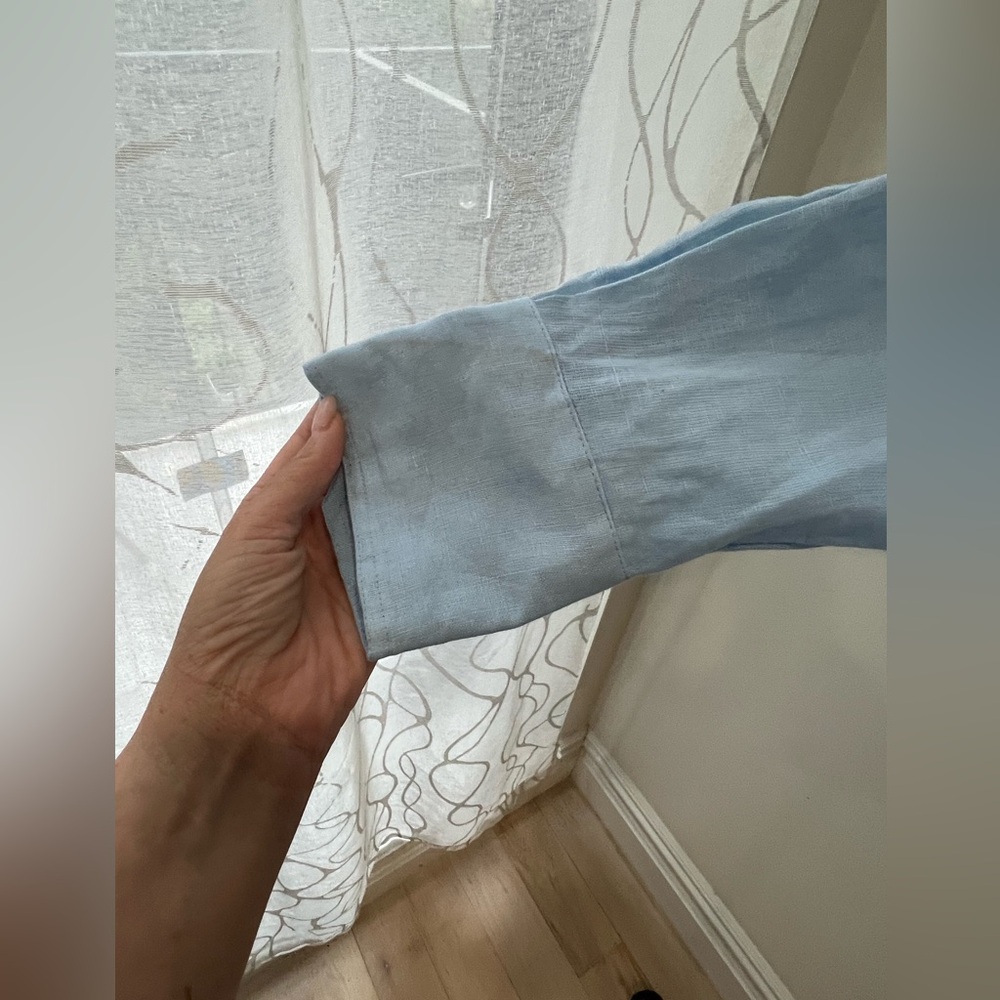 Zara Blue Linen button up - Picture 7 of 8